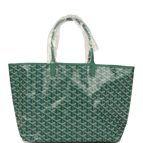 Goyard Goyard Goyardine Green Saint Louis PM Tote Bag Palladium Hardware