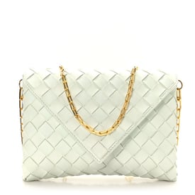 Bottega Veneta Nappa Intrecciato Origami Chain Crossbody Glacier