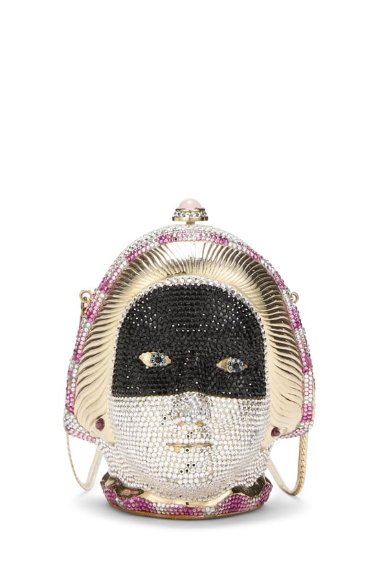 Multicolor Crystal Embellished Venetian Mask Minaudière