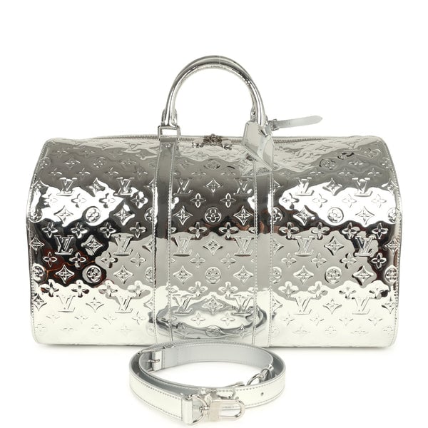 Louis Vuitton Louis Vuitton Keepall Bandouliere 50 Silver Monogram Miroir Silver Hardware