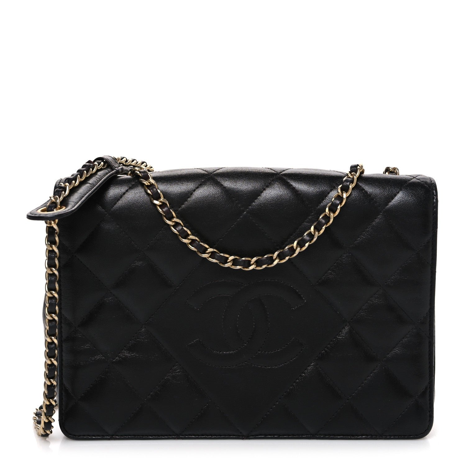 Chanel Lambskin Quilted Medium Diamond CC Flap Black