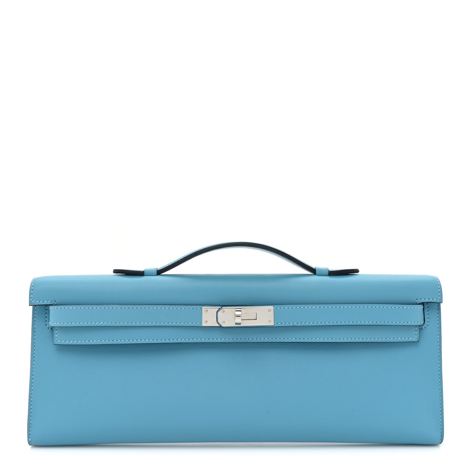 Hermes Swift Kelly Cut Clutch Pochette Bleu Du Nord
