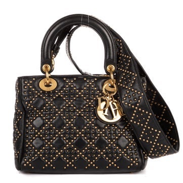 Leather Medium Studded Supple Lady Dior