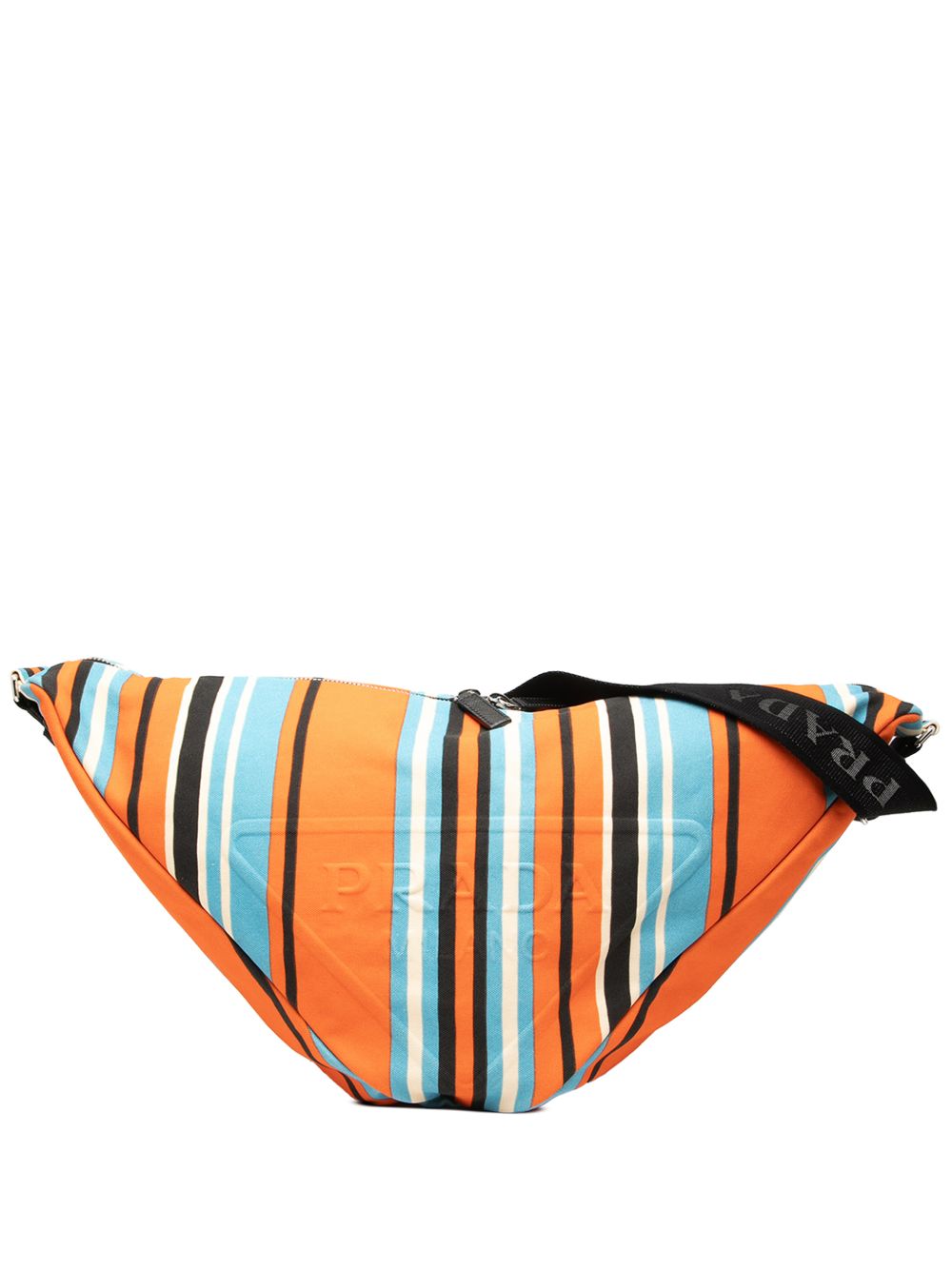 2013-2026 Canvas Striped Triangle Logo shoulder bag