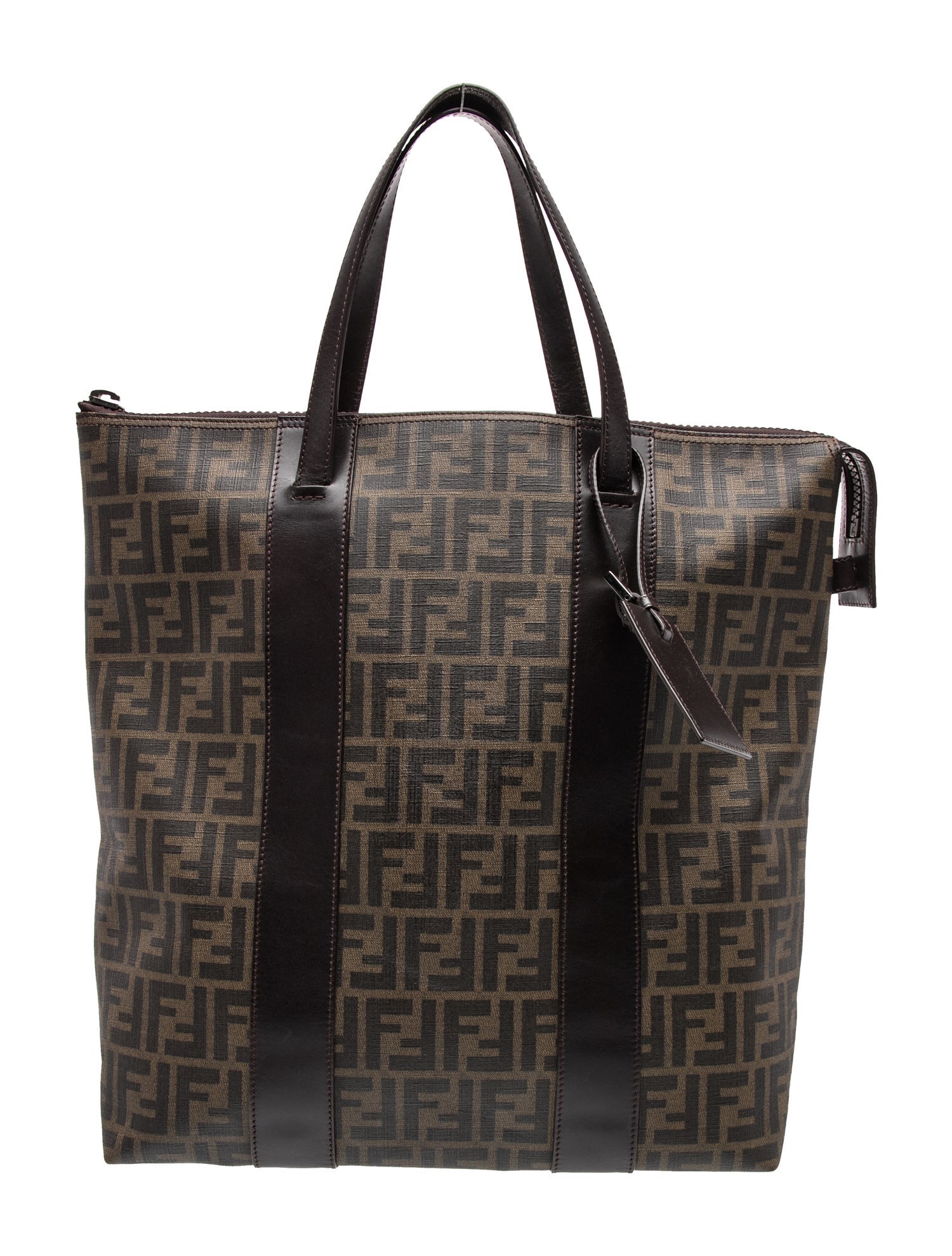 Zucca FF Vintage Zucca Spalmati Vertical Tote Bag