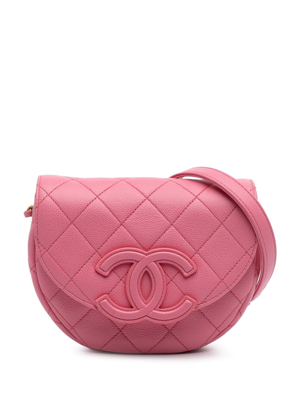 2021-2025 Mini CC Quilted Caviar Messenger Flap crossbody bag
