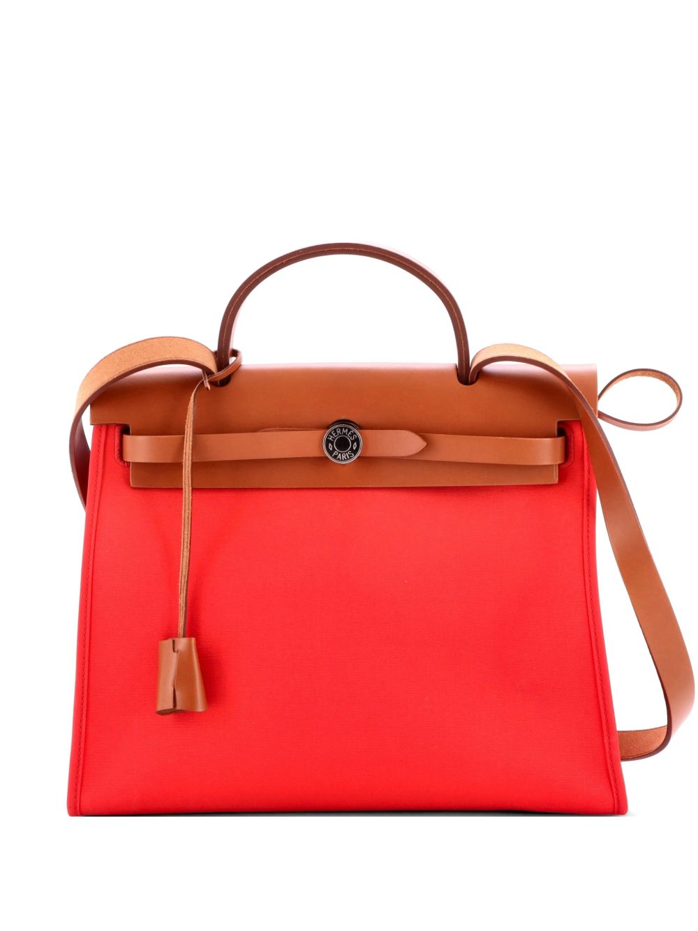 Herbag Zip Leather and Toile 31 shoulder bag