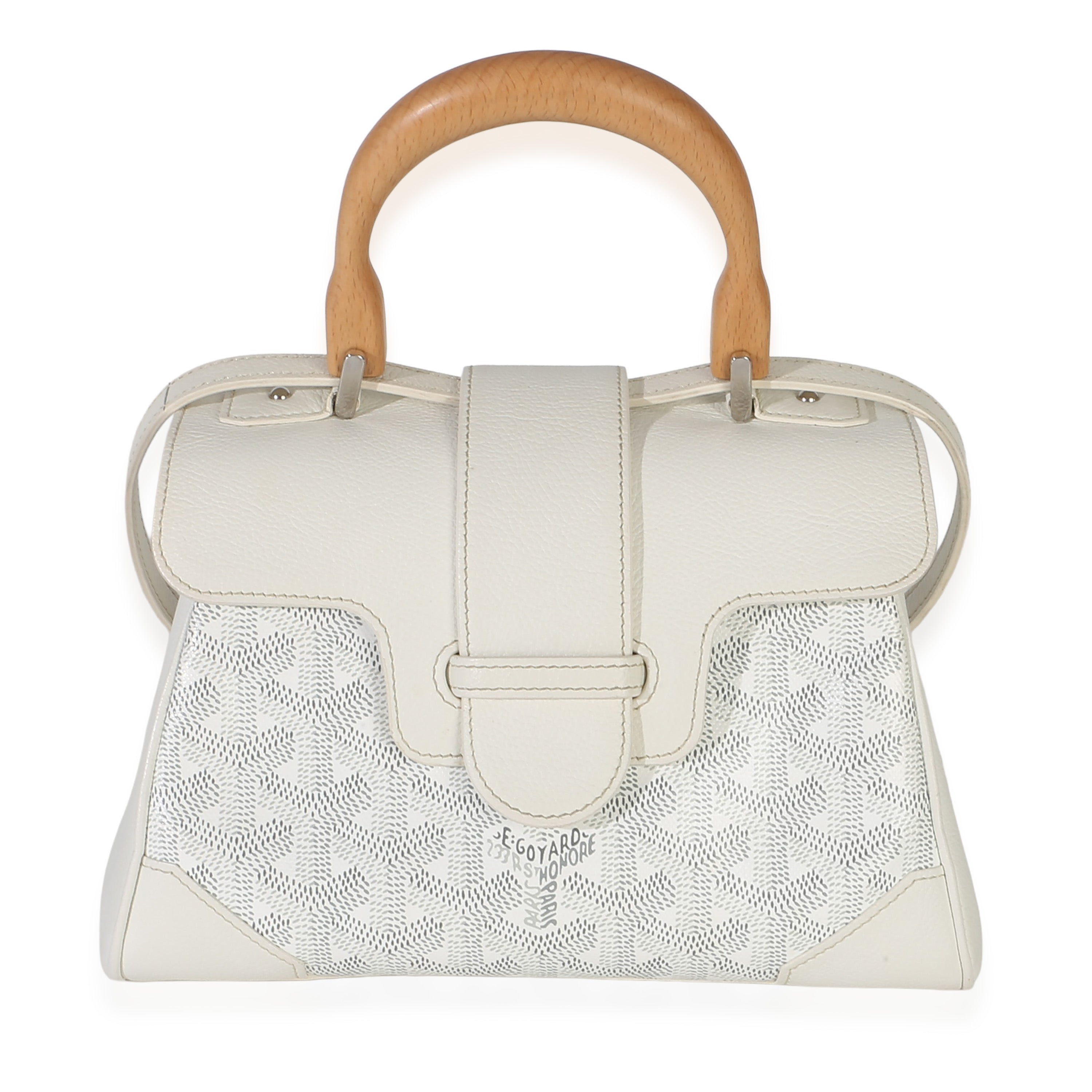 White Goyardine Canvas Saigon Souple Mini
