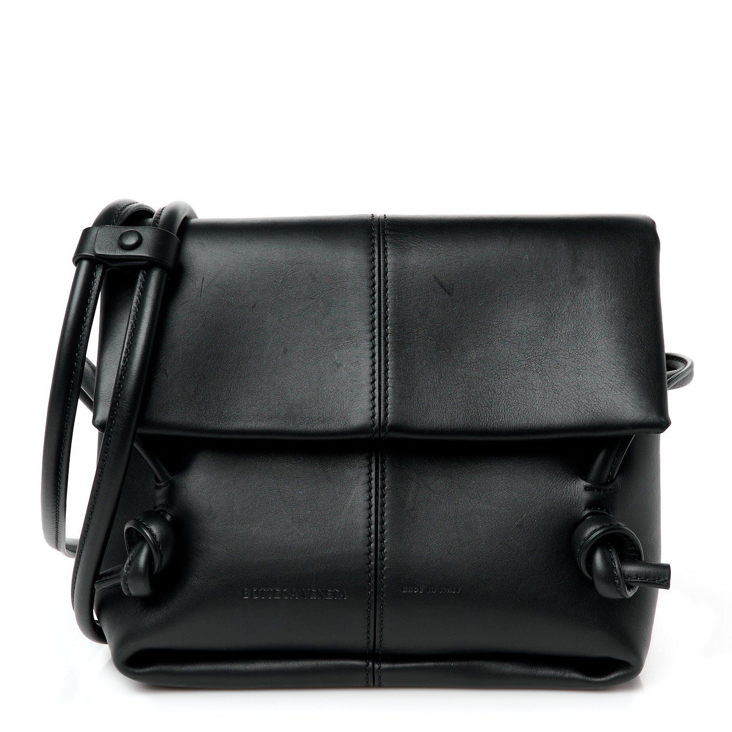 Bottega Veneta Calfskin Small Falcon Shoulder Bag Black