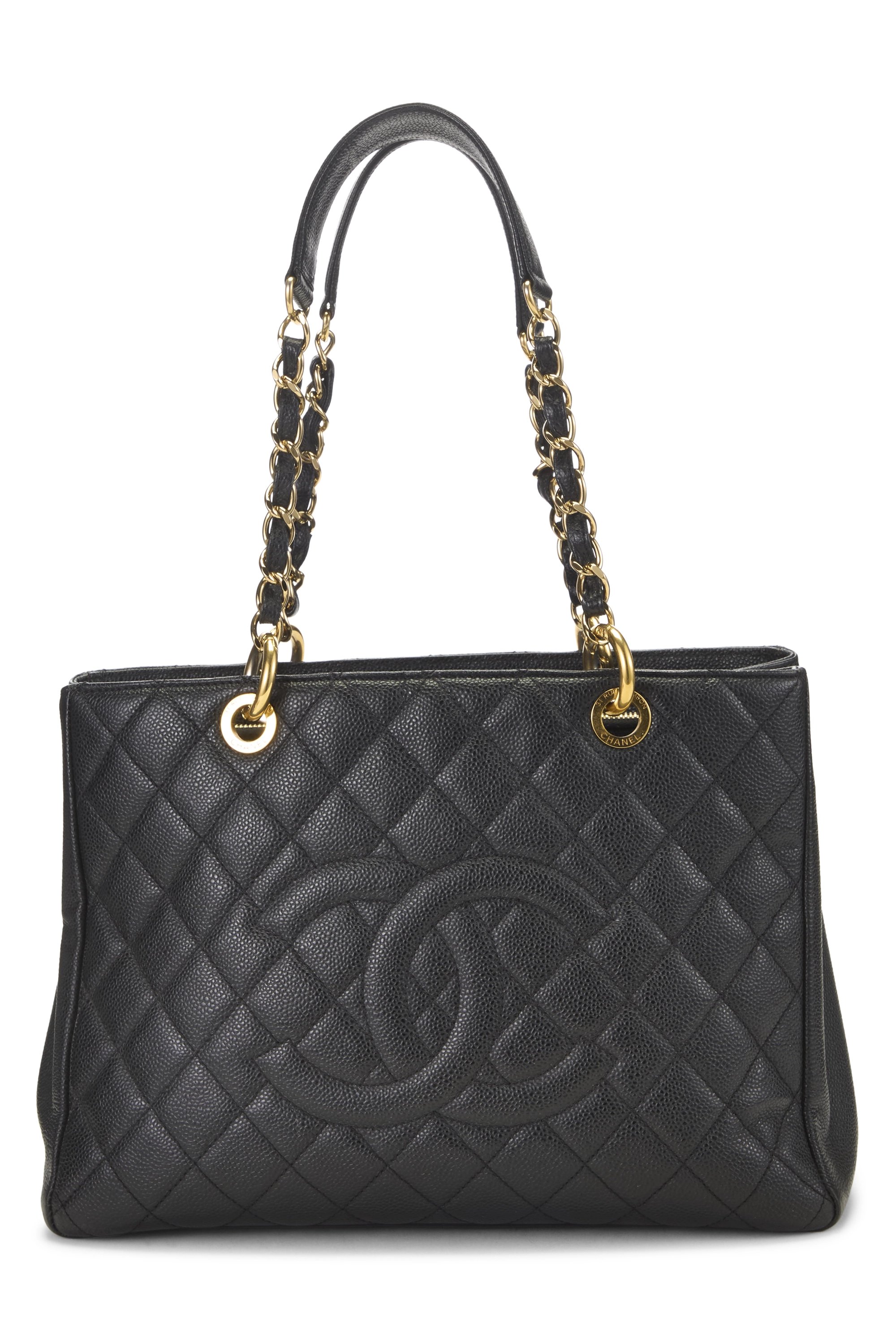 Black Quilted Caviar Grand Shopping Tote (GST)