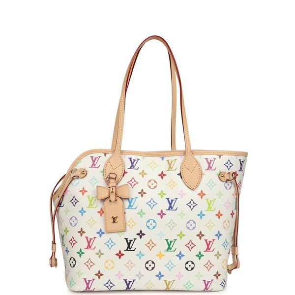 Louis Vuitton x Takashi Murakami Neverwoof MM White Multicolored Monogram Gold Hardware