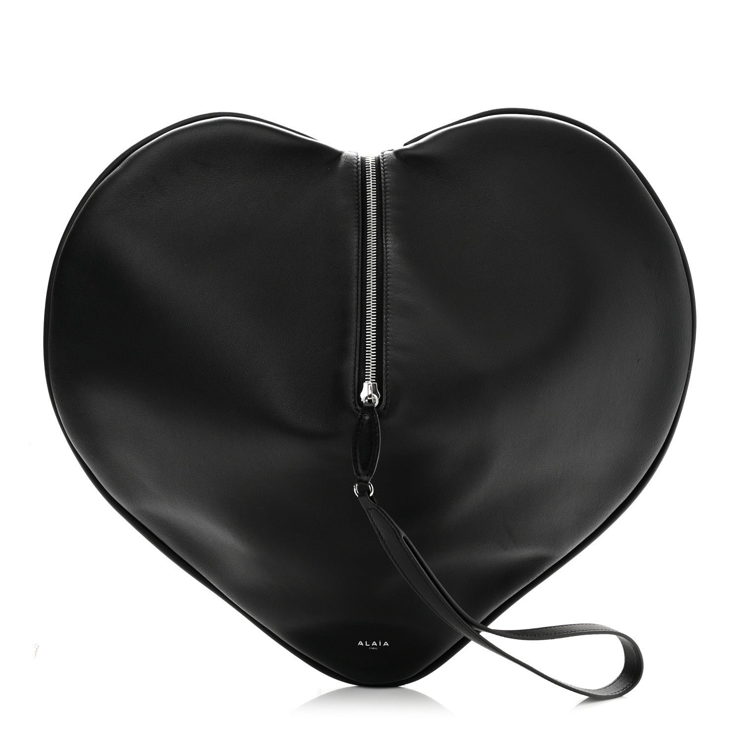 Alaia Lambskin Le Coeur Soft Clutch Black