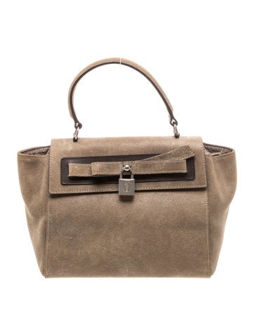 Suede Top Handle Bag
