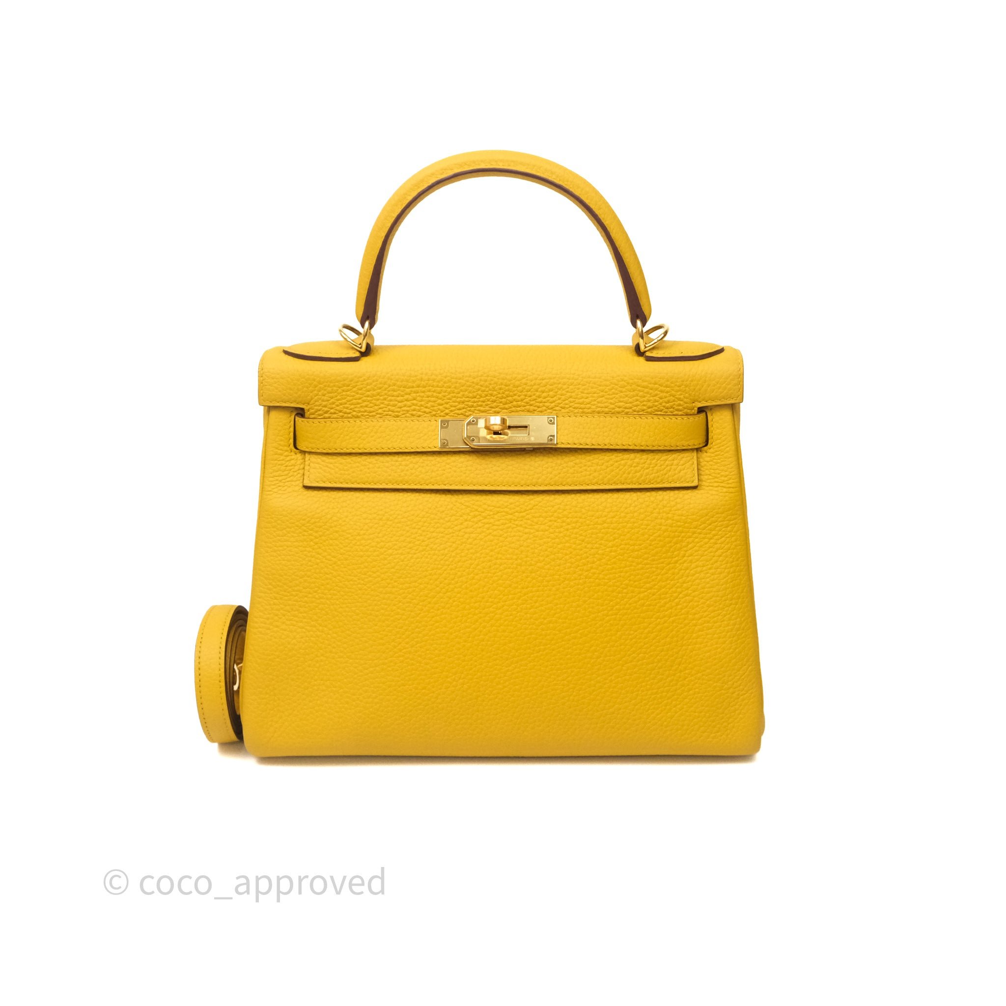 Hermès Kelly 28 Amber Yellow Togo Gold Hardware