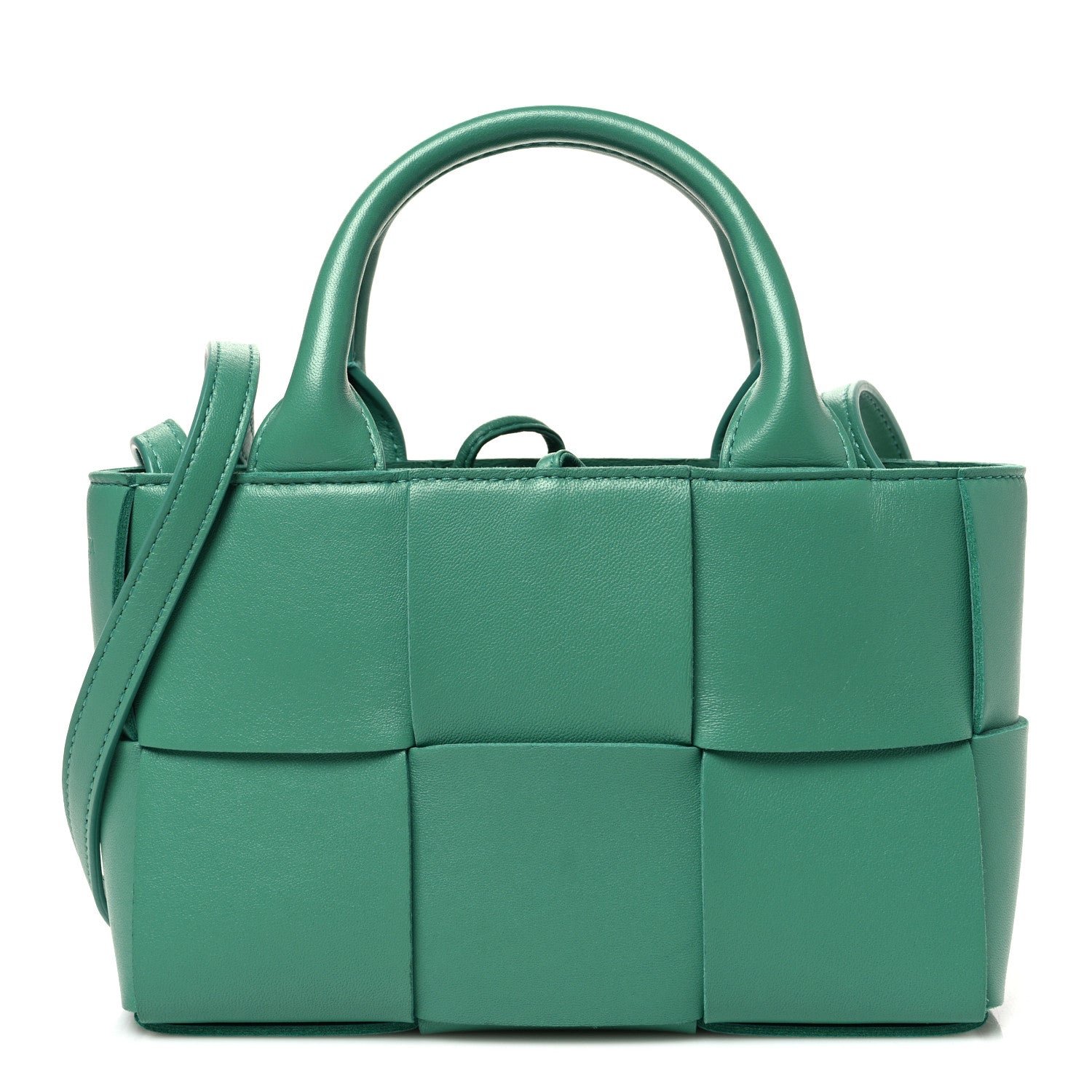 Bottega Veneta Lambskin Maxi Intreccio Candy Arco Tote Mermaid