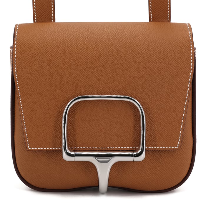 Hermes HERMÈS Della Cavalleria mini bag in Gold Epsom leather with Palladium hardware