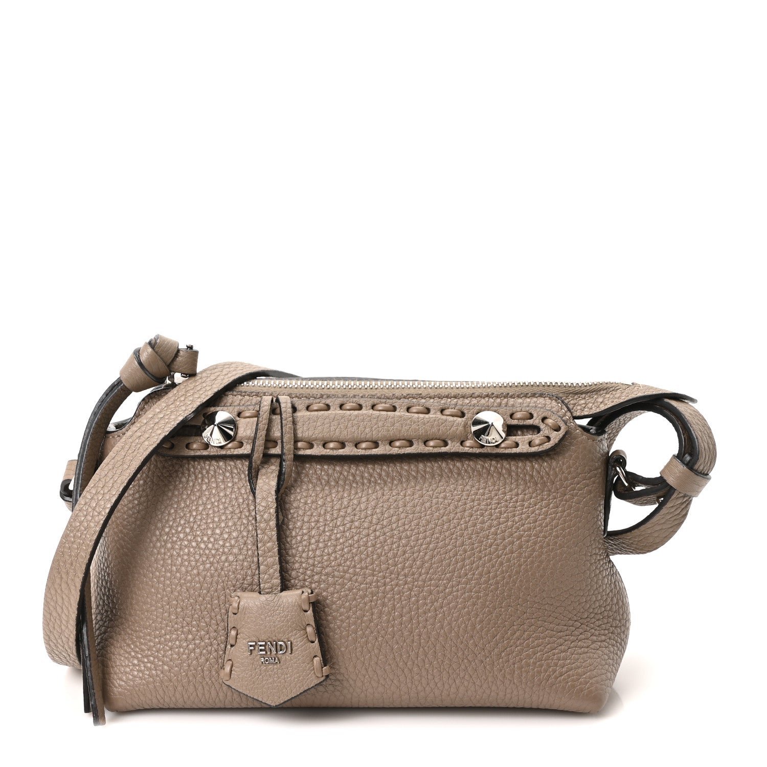 Fendi Cuoio Romano Selleria Sintetica Tape Stitch Mini By The Way Boston Bag Corda