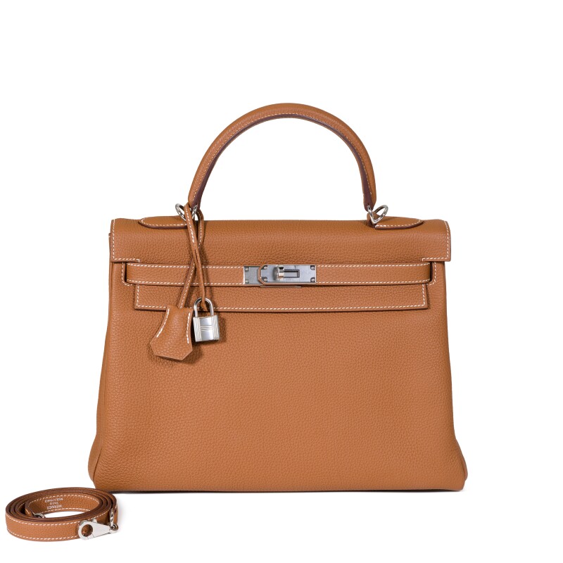 Hermes Gold Togo Kelly 32 Retourné Palladium Hardware, 2020