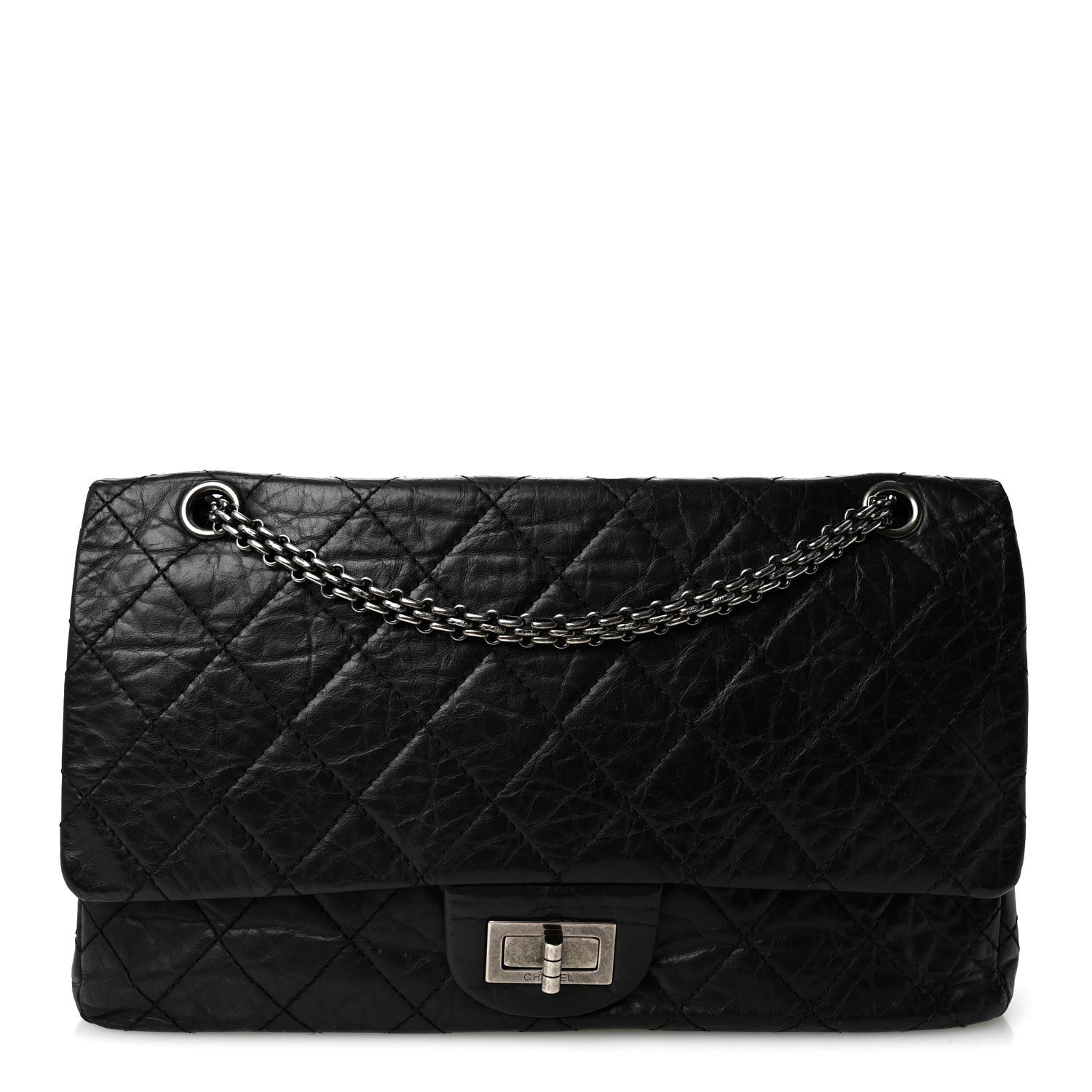 Chanel Aged Calfskin Quilted 2.55 Reissue 227 Flap Black