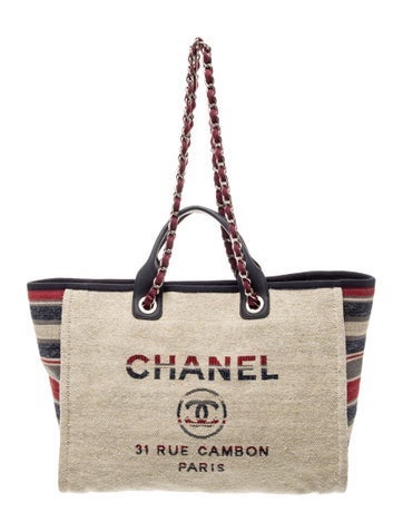 Medium Striped Deauville Tote