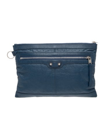 Leather classic clip L clutch Medium