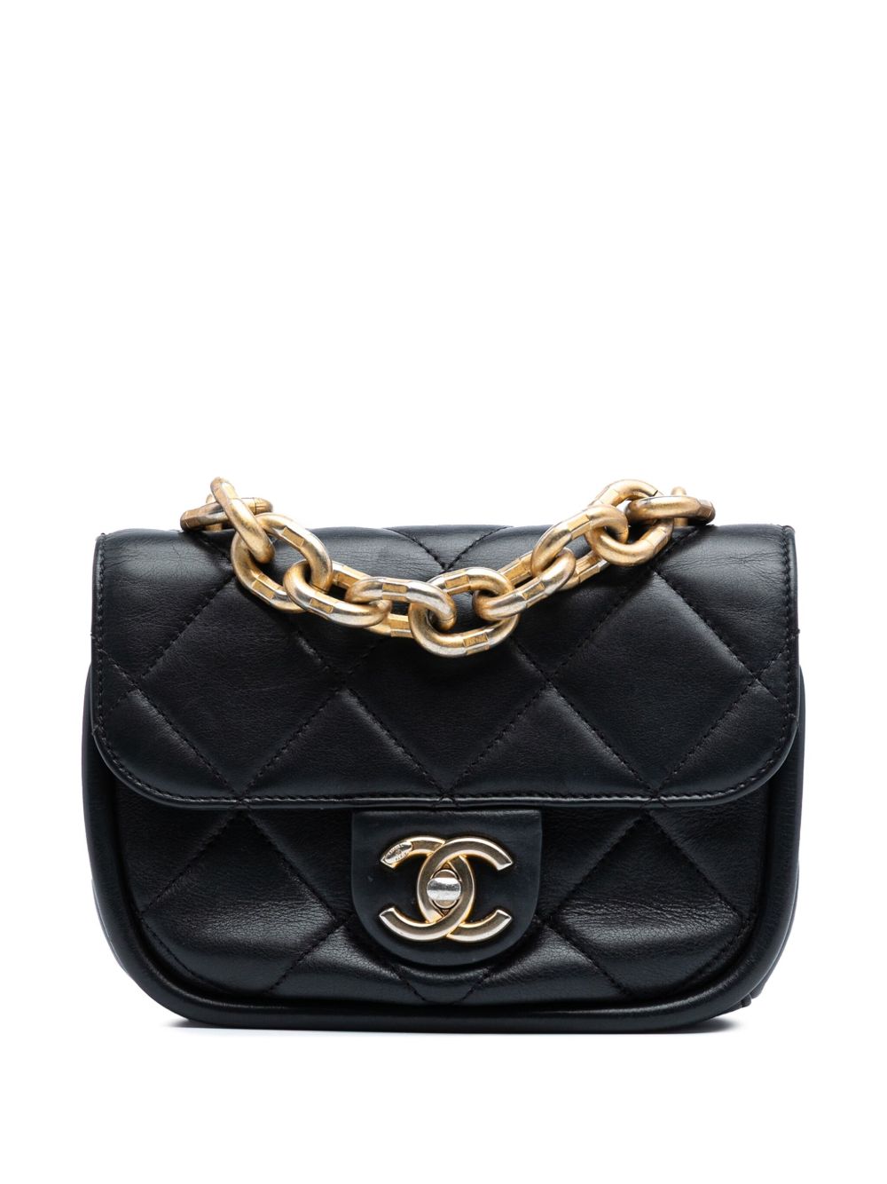 2021-2025 Mini Quilted Lambskin Chain Top Handle Flap satchel