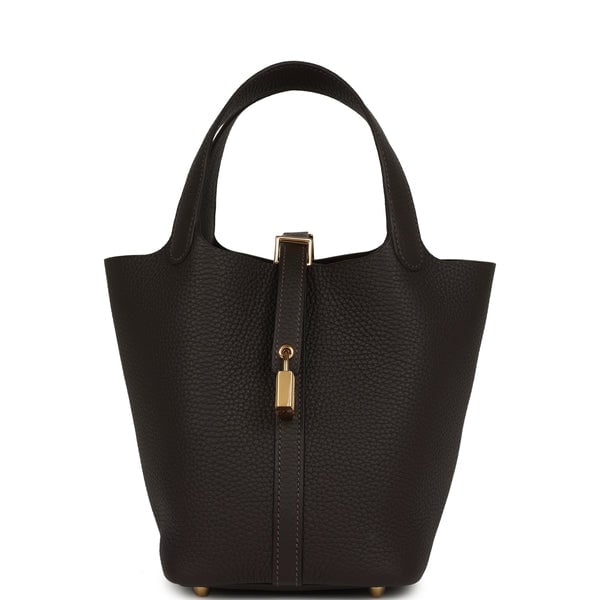 Hermes Hermes Picotin Lock 18 Bai Brun Clemence Gold Hardware