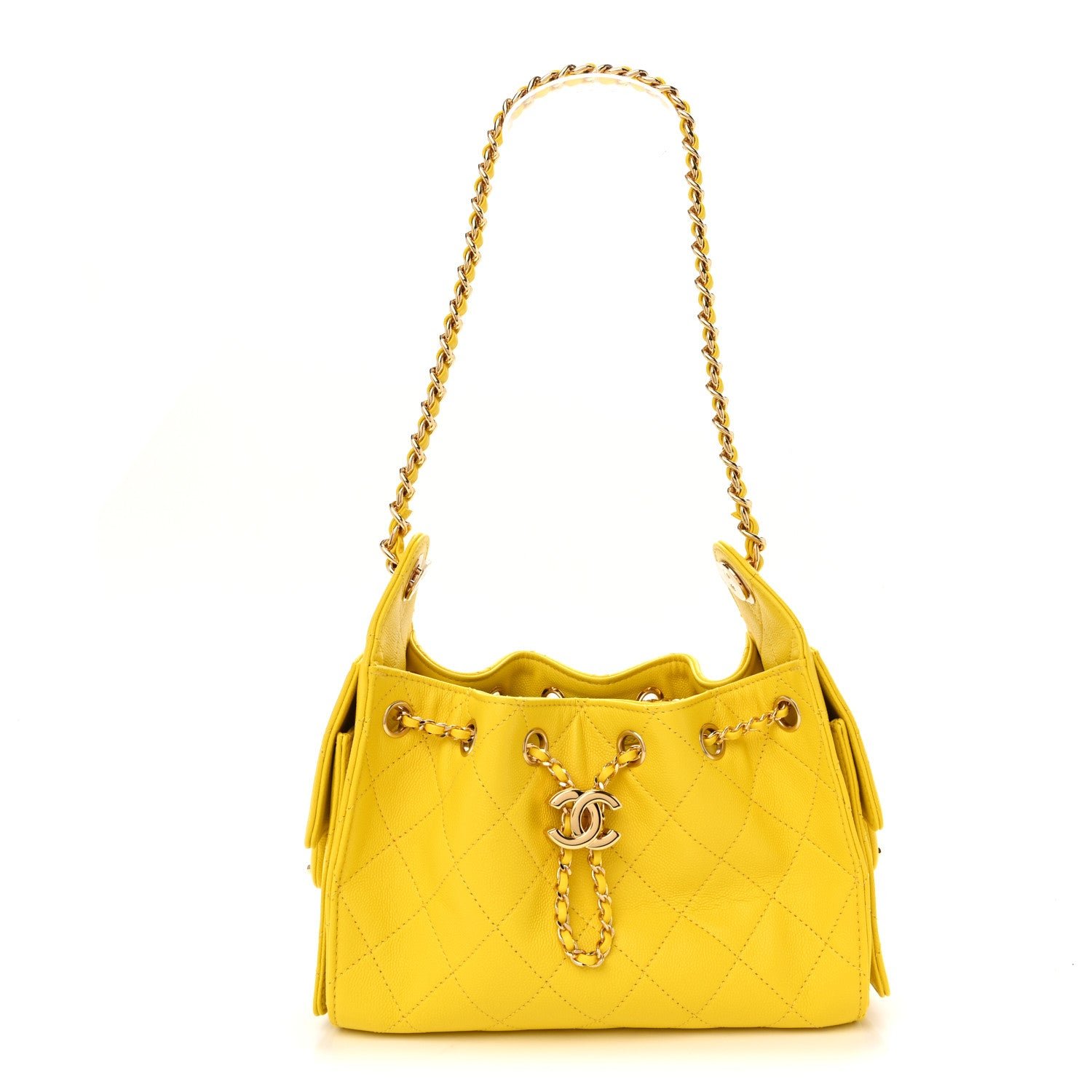 Chanel Caviar Quilted Mini Chanel 25 Handbag  Yellow