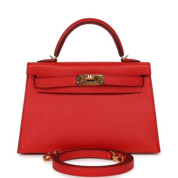 Pre-owned Hermes Kelly Sellier 20 Rouge de Coeur Madame Gold Hardware