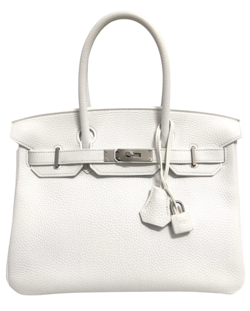 Hermes Blanc White Togo Birkin 30 Palladium Hardware, 2016