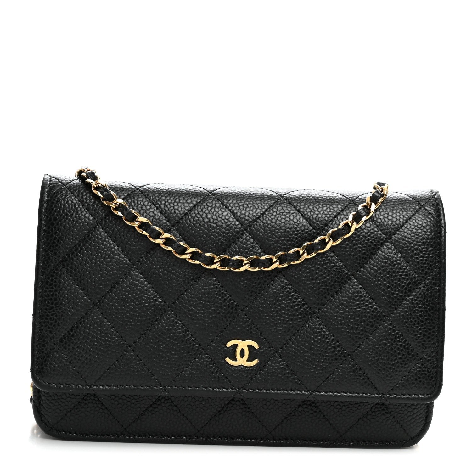 Chanel Caviar Quilted Wallet on Chain WOC Black
