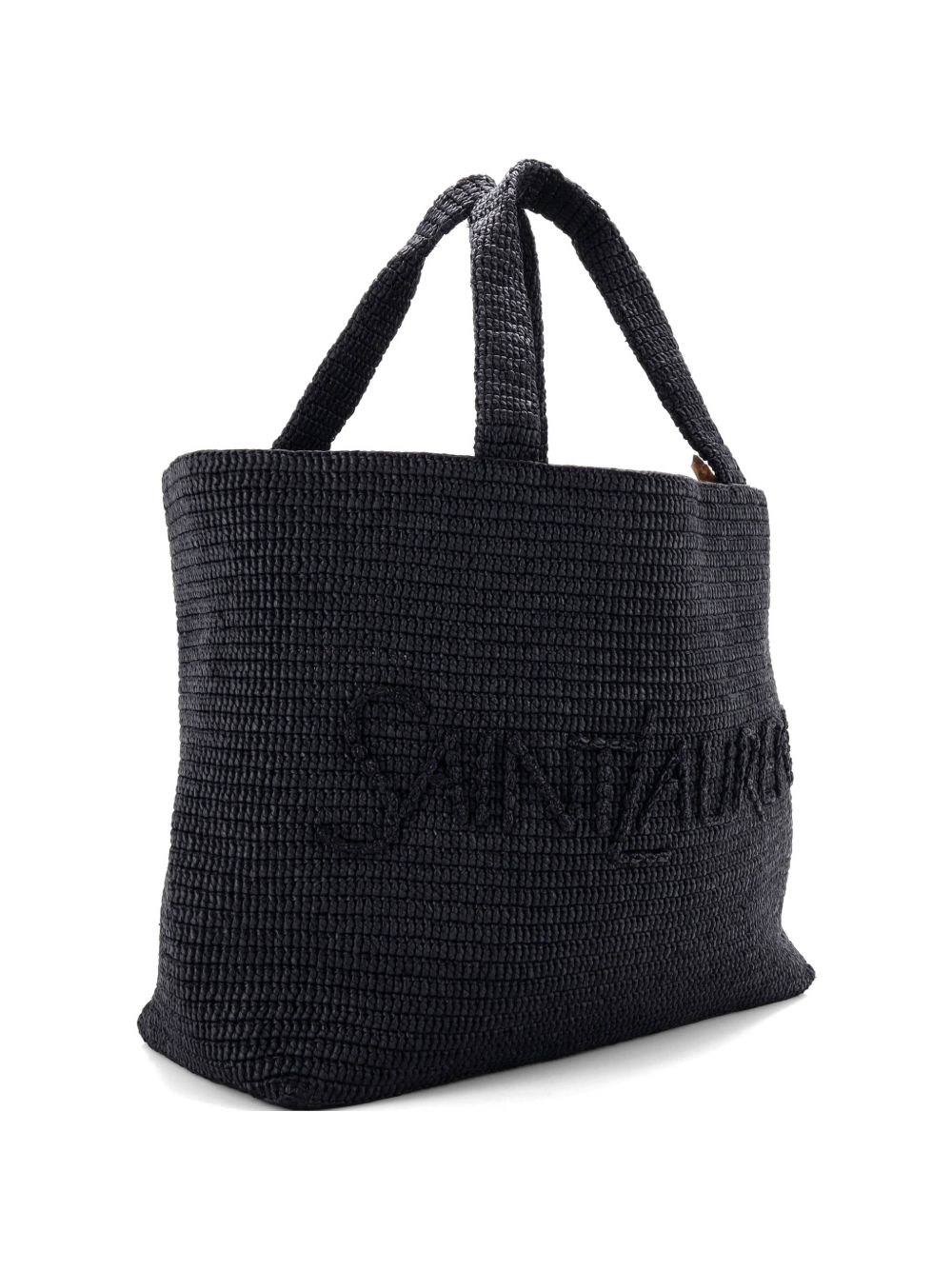 Logo Supple Embroidered Raffia tote bag
