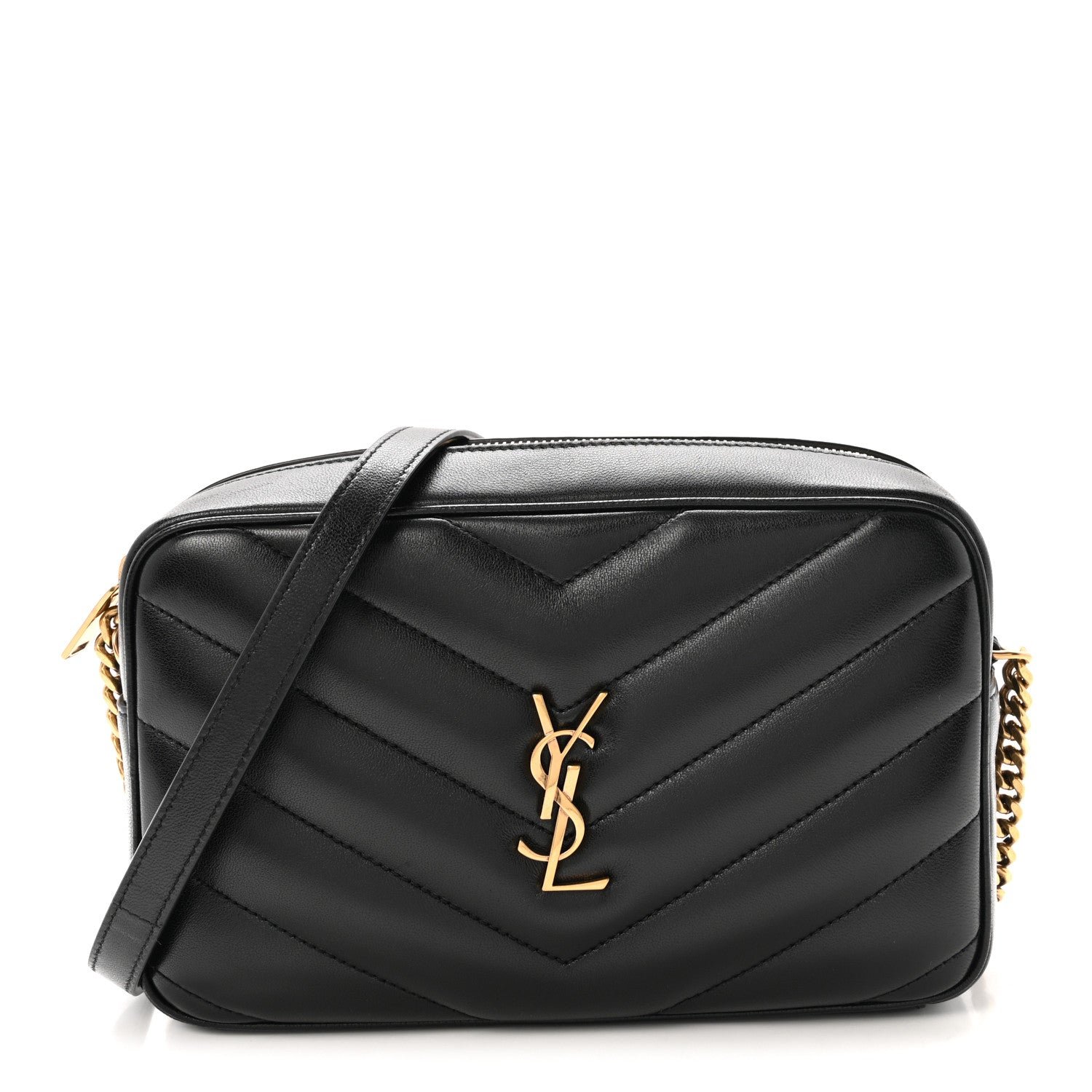 Saint Laurent Lambskin Chevron Quilted Medium Loulou Camera Bag  Rouge Cabernet