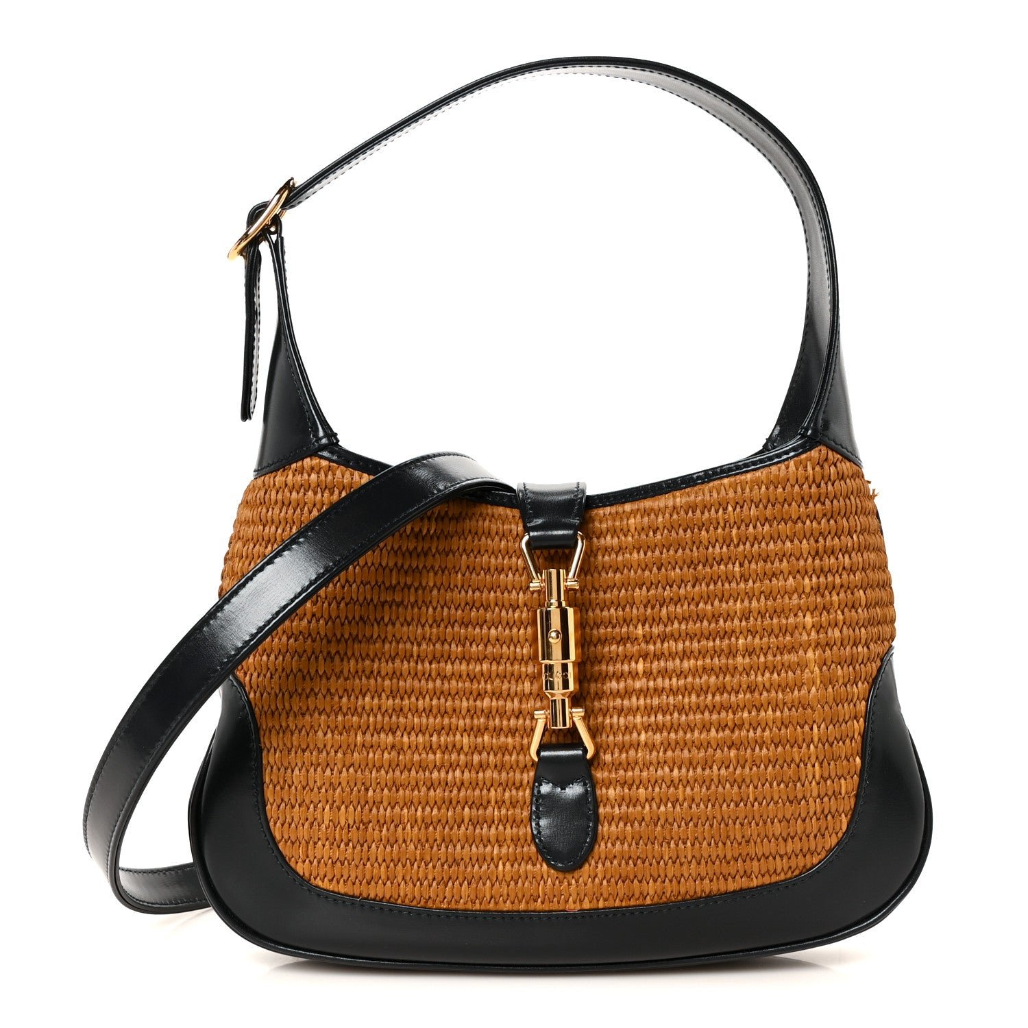 Gucci Straw Lux Boarded Dyana Lux Calfskin Small Jackie 1961 Hobo Natural Blue