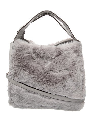 Faux Fur Top Handle Bag
