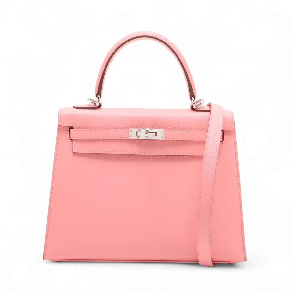 Hermès Kelly 25 Serie Veau Epsom Rose confetti Silver Metal Fittings