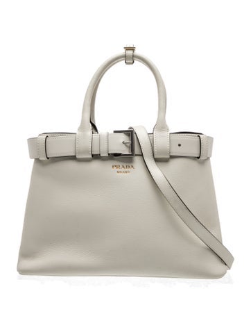 Leather Buckle Tote w/Belt Large