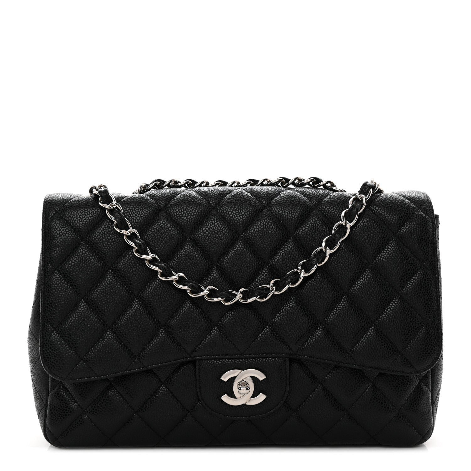 Chanel Caviar Quilted Jumbo Single Flap Black