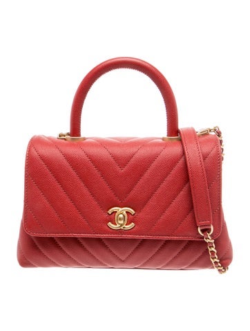 Small Chevron Coco Handle Bag