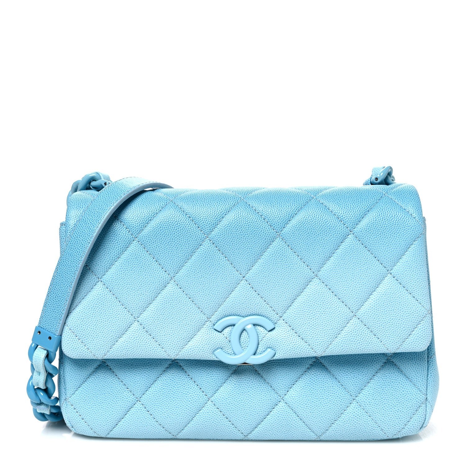 Chanel Shaded Caviar Quilted My Everything Flap Light Blue