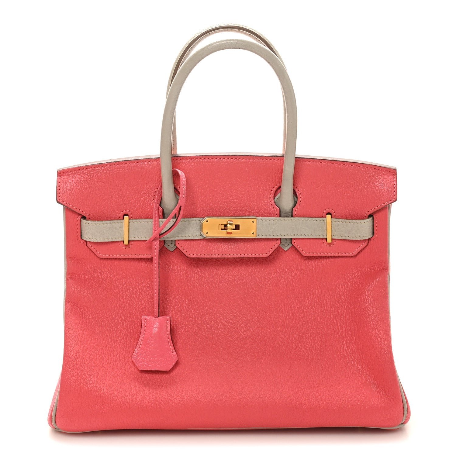 Hermes Hermes Chevre Mysore Horseshoe Birkin 30  Rose Lipstick Gris Perle