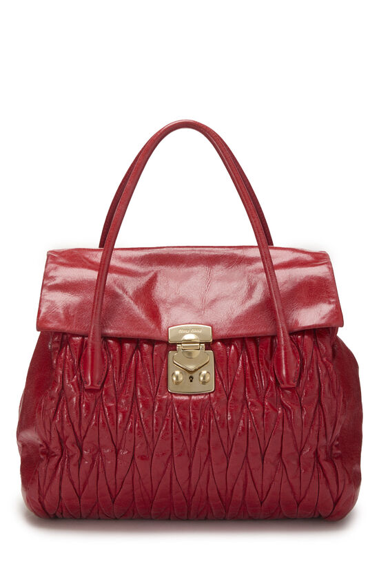Miu Miu Red Nappa Convertible Handbag