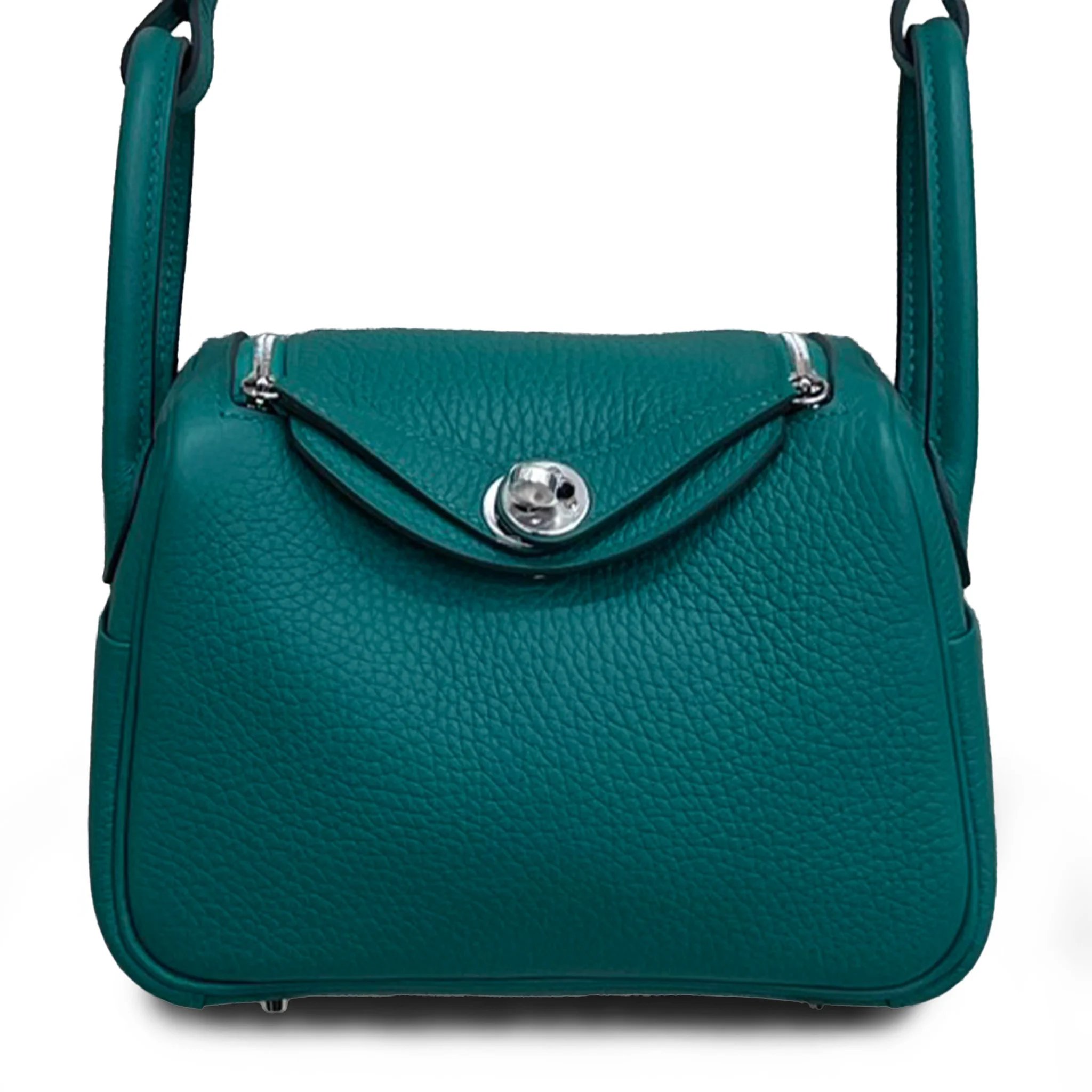 Unused ( Rank NS ) HERMÈS Mini Lindy Vert Vertigo (U4) Clemence Palladium hardware W (2024)