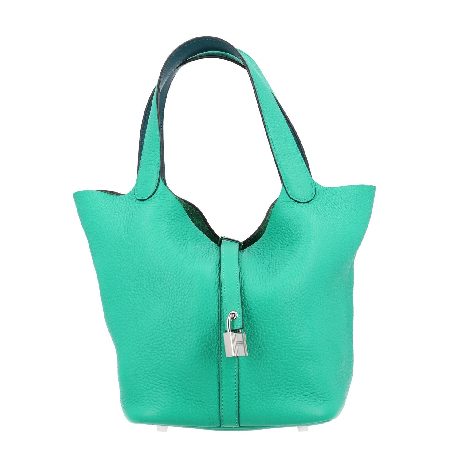 Hermes Hermes Taurillon Clemence Swift Eclat Picotin Lock 22 MM Menthe Vert Bosphore