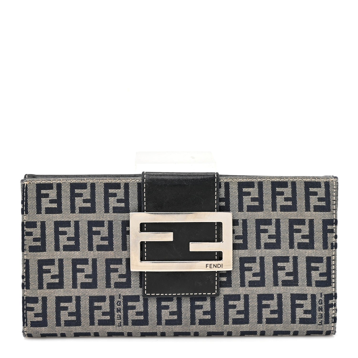 Fendi Zucchino Forever Continental Wallet Navy