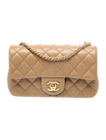 Pearl Crush Rectangular Mini Flap Bag w/Tags