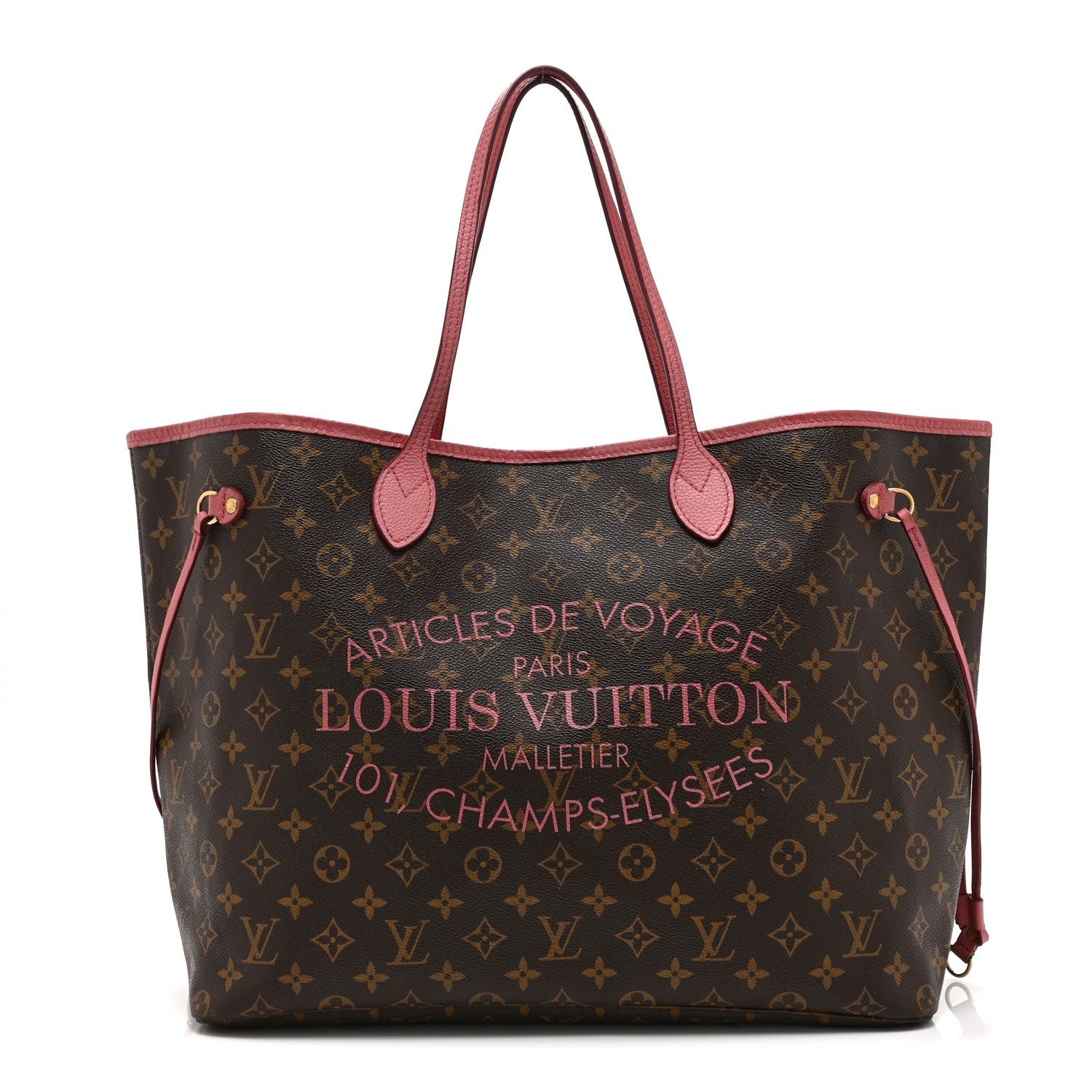 Louis Vuitton Monogram Articles de Voyage Ikat Neverfull GM Rose Velours