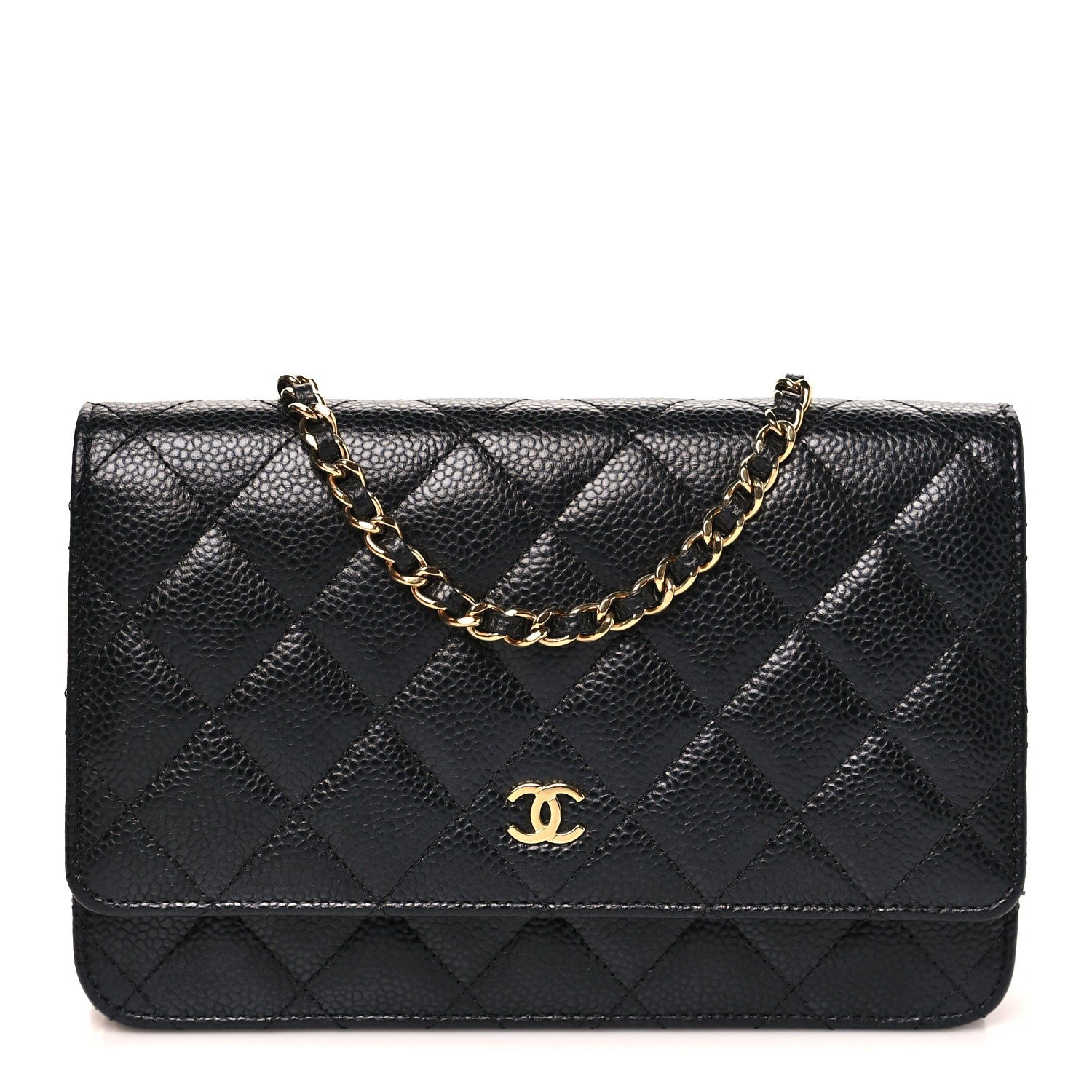 Chanel Caviar Quilted Wallet on Chain WOC Black
