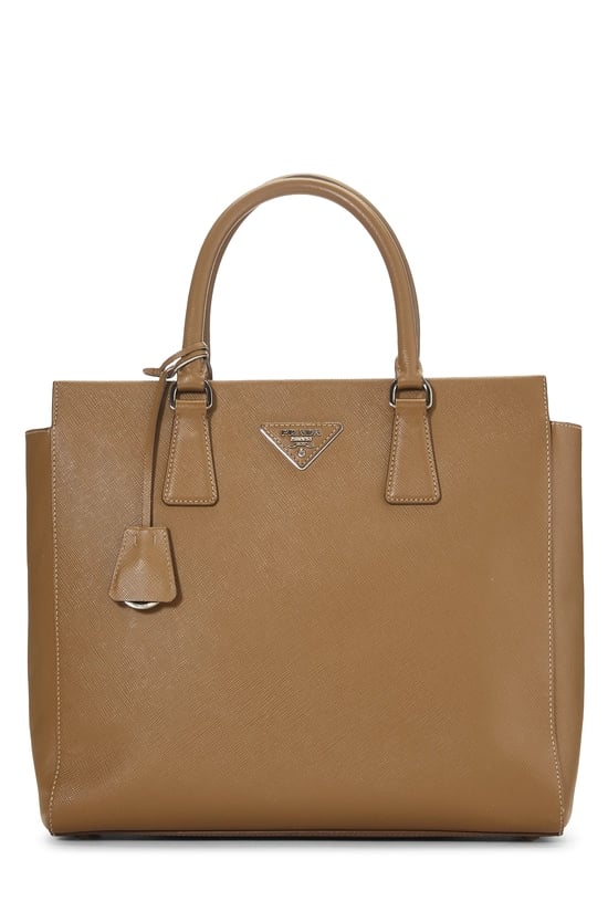 Brown Saffiano Open Tote