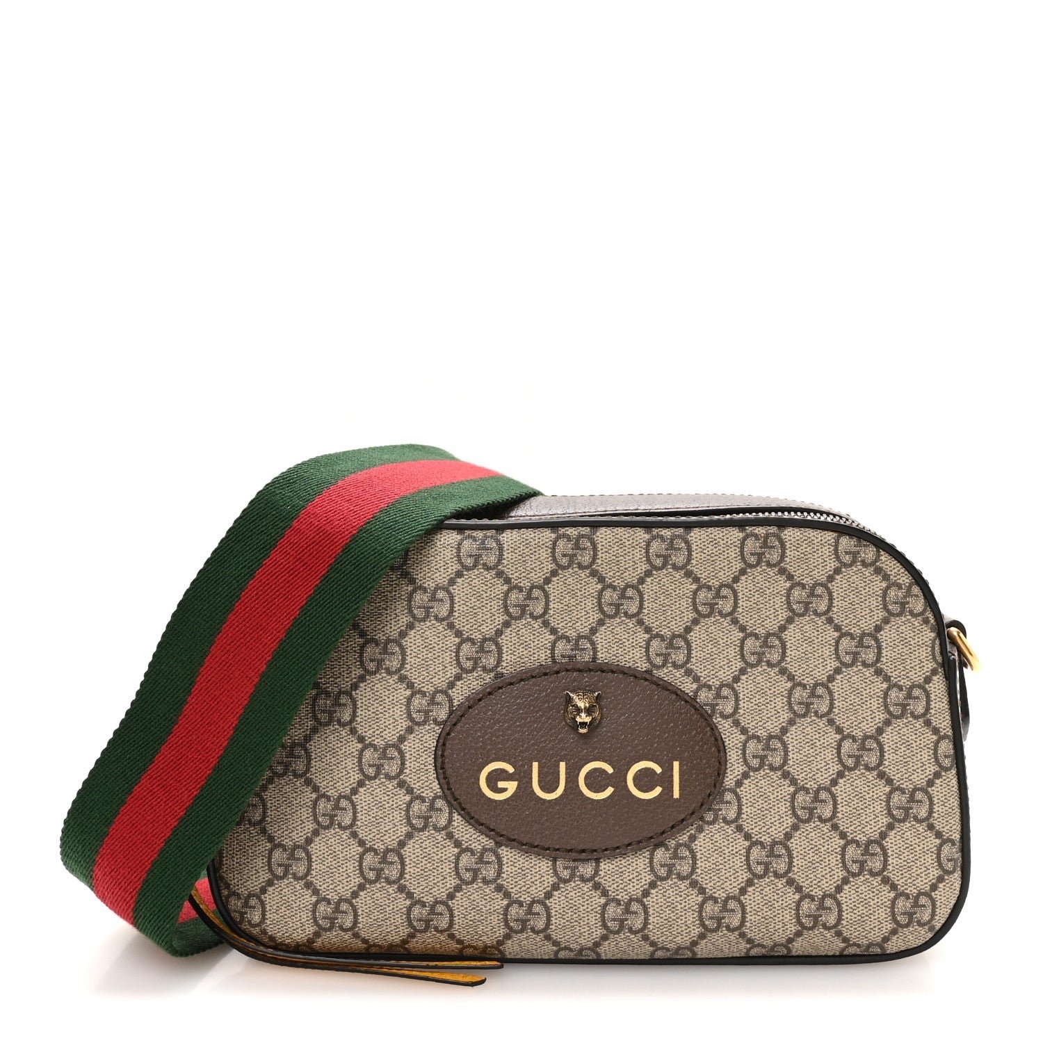 Gucci GG Supreme Monogram Web Neo Vintage Shoulder Bag Beige New Acero Crop